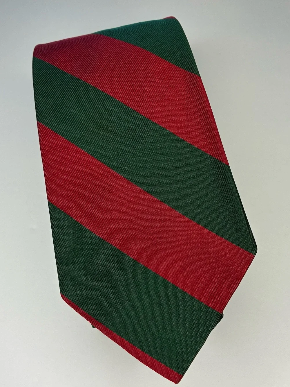 Vintage Polo Ralph Lauren Silk Tie Red Green Diagonal Block Stripe Necktie